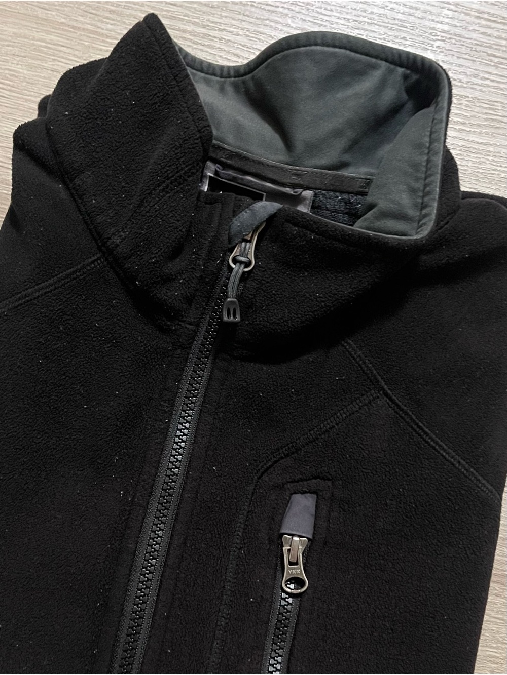 REI Men’s Vest Black Full-Zip Fleece Jacket with Zippered Chest Pocket